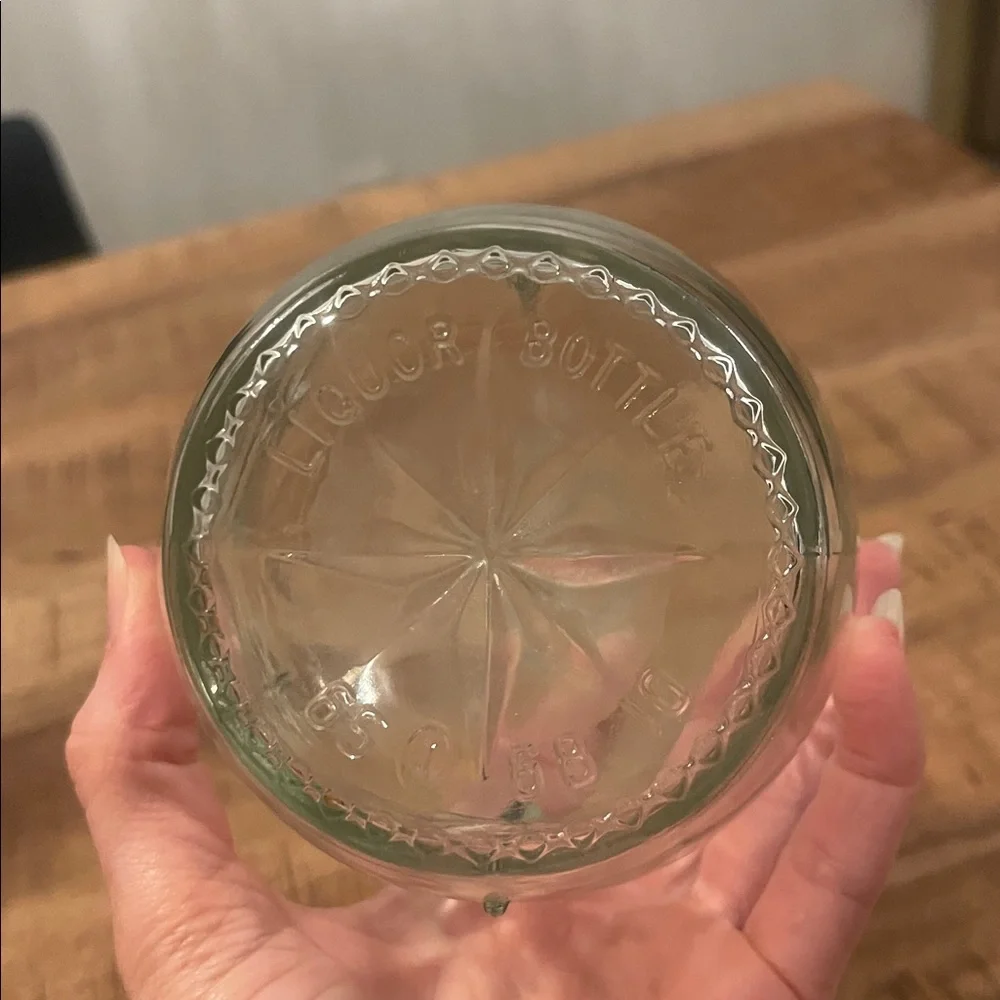 Vintage Liquor Bottle Bar Decanter Celestial Star Pattern Mid Century